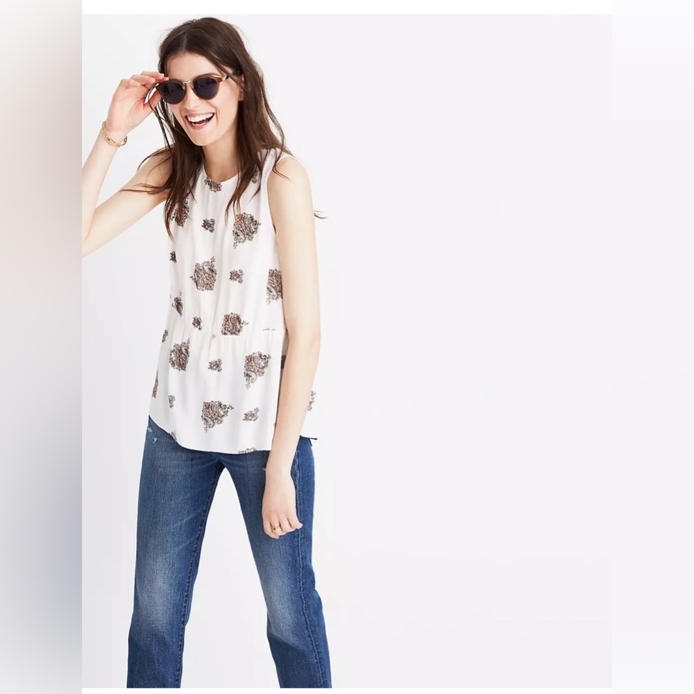 Ruffle Tank top in floating paisley
